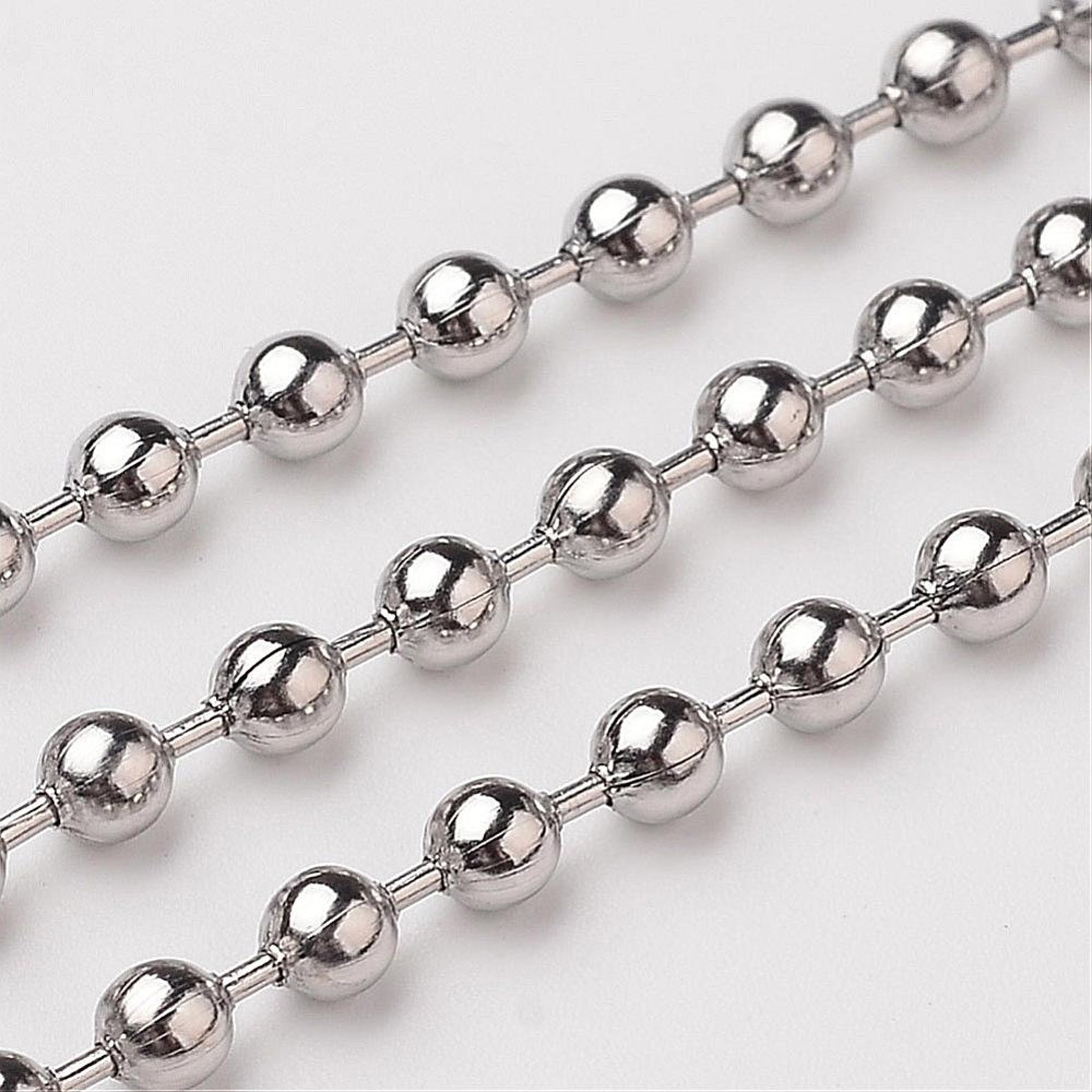 Stainless Steel Ball Chain 5.0 Mm 10 Metre Lengths Etsy