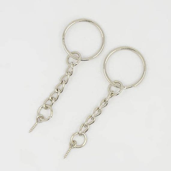 20 x Split Keyring 25mm and Chain 