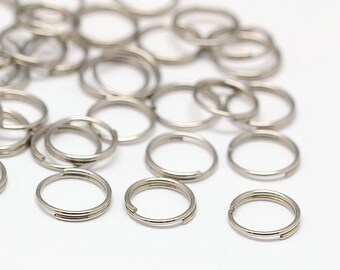 Stainless Steel Split Rings 8 mm x 0.6 mm (22 Gauge) - Pack of 5000 - Double Loop Split Rings - 0145
