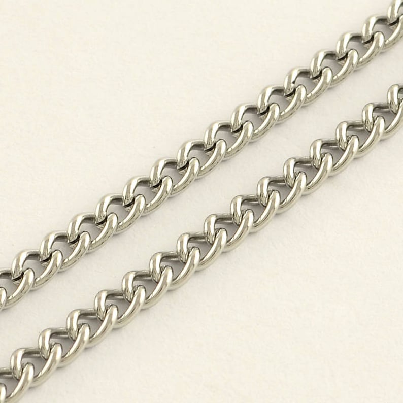 Stainless Steel Curb Chain 4 Mm X 3 Mm X 2 Mm 10 Metre Roll. Necklace