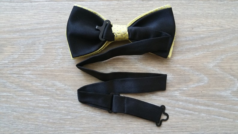Wedding prom bowties formal groomsmen Bow tie yellow patterned jacquard bow tie with strap Adjustable strap w hook and bar Wholesale bowtie