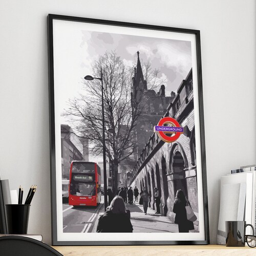 London Poster London Underground Print London Wall Art Etsy