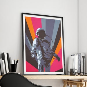 Astronaut Print Space Man, Astronaut Poster, Street Art Print, Space Print, Space Poster, Colourful Art Print, Outer Space Wall Art Deco