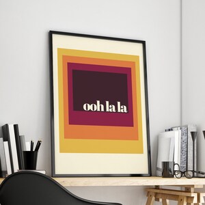 Ooh La La Print, Mid Century Modern Wall Art, Retro Poster, Minimalist Decor, Scandi Prints, New Home Gift, Ooh La La Poster, Shapes Poster