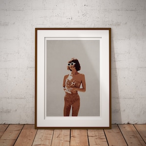 Pin up Girl Print, Bikini Prints, Minimalist Wall Art, Fashion Wall Art Print, Feminist Gift, Vintage Art, 60s Decor, Glamour Prints