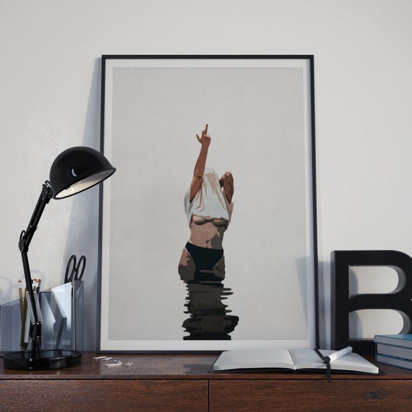 Mittelfingerabdruck Feministische Wand-Kunst-Dekor-starke Frau Mode- Plakat Feminismus-Geschenke für sie Minimalistische Drucke Mädchen-Power lgbtq Pride