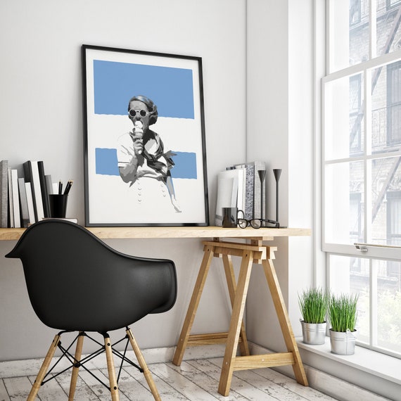Retro Art Deco Ice Cream Print: Pin Up Girl, Pastel Colors