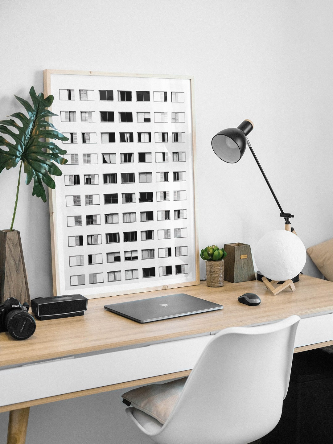 Black and White Wall Art, Minimalist Print Windows Poster Print, Black ...