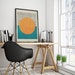 Sun Abstract Print, Mid Century Wall Art, Retro Minimal Art Minimalist Print Scandinavian Poster Home Gift Shapes, Modern Art Decor Interior