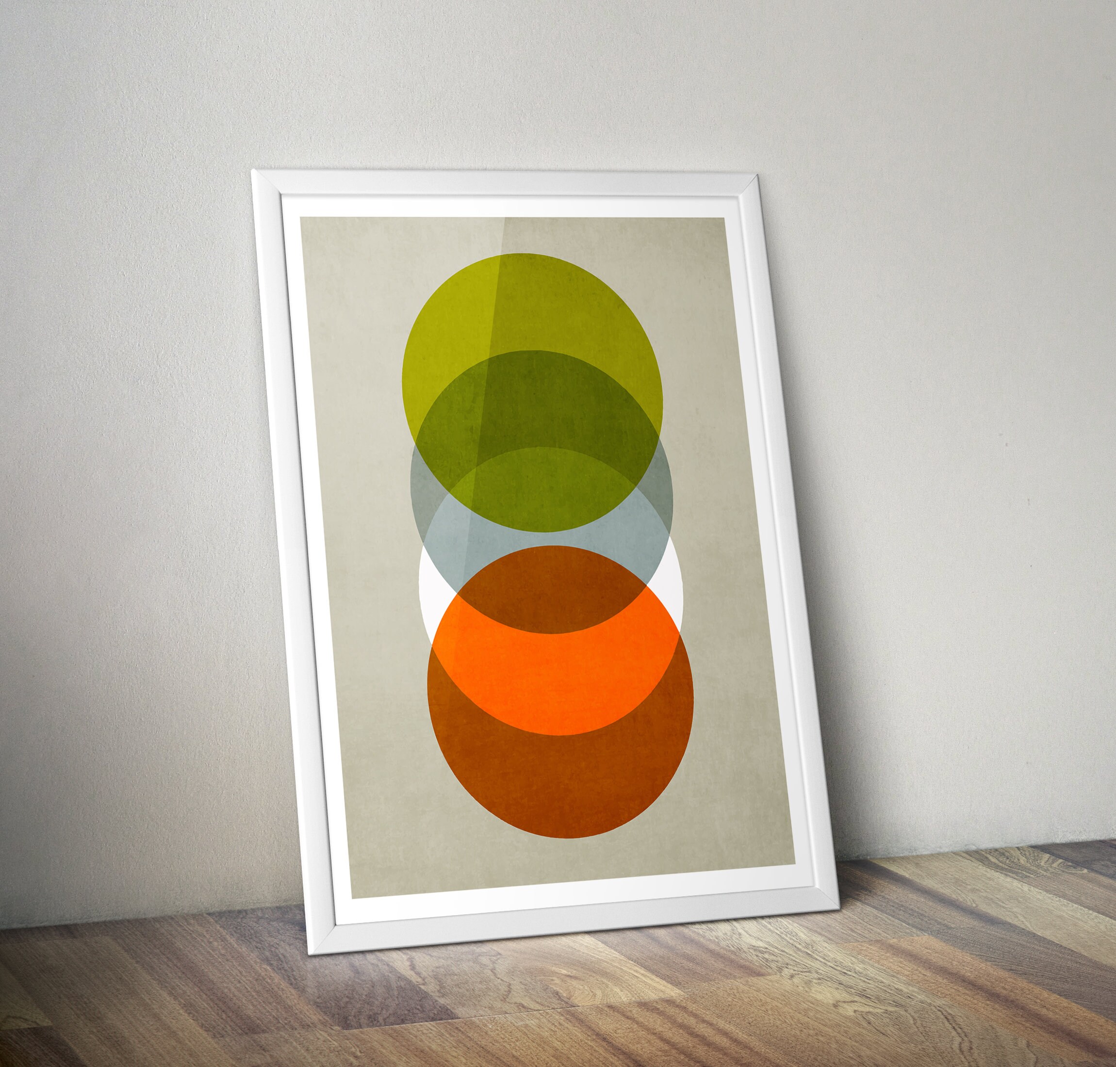 Circles Print Abstract Print Mid Century Wall Art Retro - Etsy