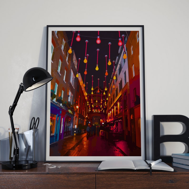 London Print Soho Street Lights London Wall Art Street Art Etsy UK