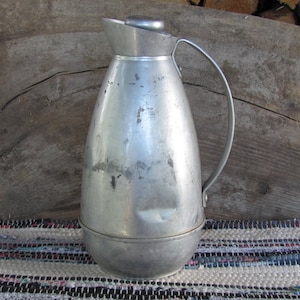 Brocca thermos in alluminio vintage/ pallone sottovuoto H 10&quot; Brocca thermos originale