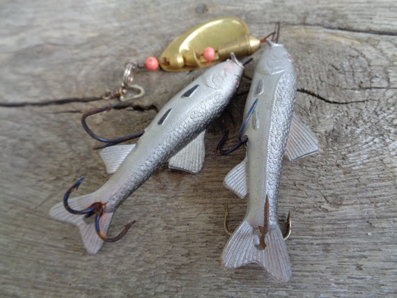 Pair of Soviet Vintage Fishing Baits 80s Vintage Lures 2 Small Rubber  Fishes & 1 Brass Spinner Bait USSR Vintage Fishing Tackles -  Canada