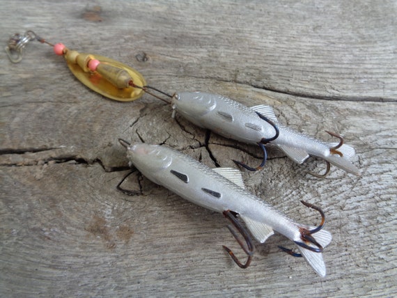 Pair of Soviet Vintage Fishing Baits 80s Vintage Lures 2 Small