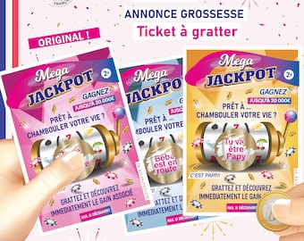 annonce grossesse carte à gratter jeu similaire fdj idée originale ticket a gratter jackpot papa grands parents famille Envoi rapide France