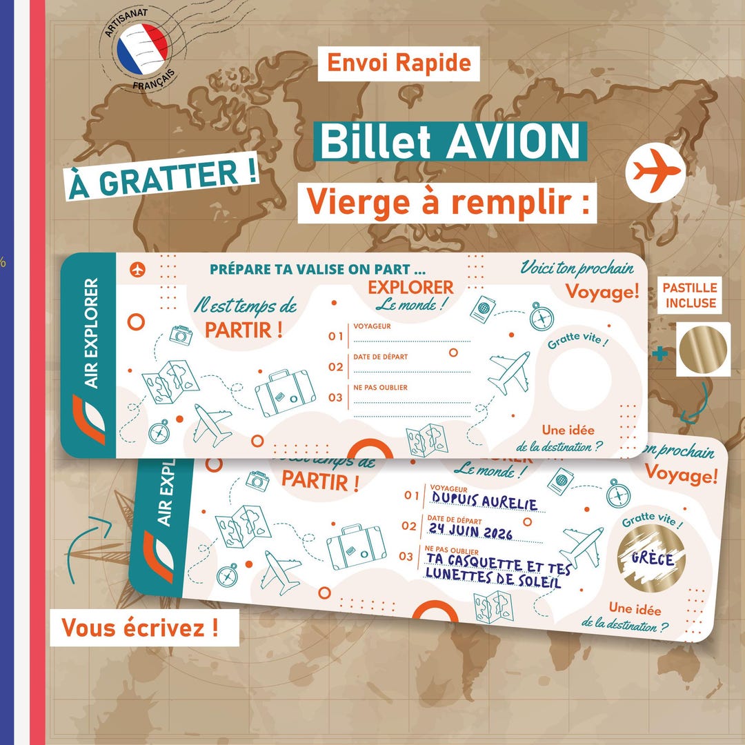 Carte à Gratter Surprise Voyage / Ticket D'embarquement