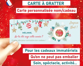 Christmas gift Christmas card to scratch Customizable ticket personalized surprise announcement travel, show, treatment, activity... fast from France