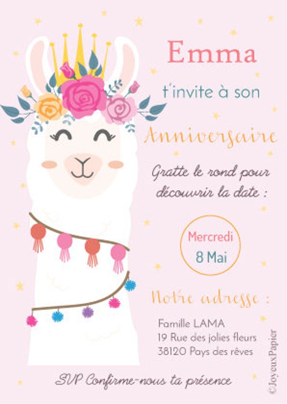 Carte d'invitation anniversaire ou fête à gratter - noël