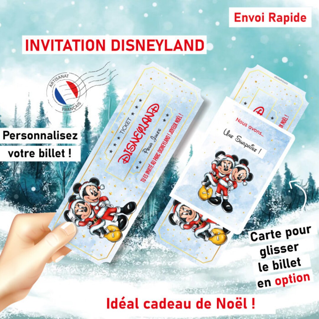 Disneyland Invitation Ticket Customizable Ticket Personalized Surprise ...