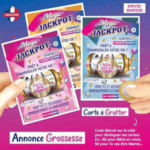 carte a gratter annonce grossesse originale ticket à gratter