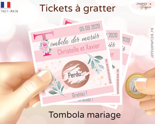 Tickets à Gratter Personnalisés  Ticket de Tombola Personnalisable