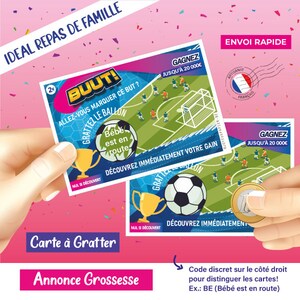 Pregnancy announcement scratch card, similar game to the FDJ (French National Lottery), original idea: scratch card jackpot, dad, grandparents, family. Fast delivery in France. Buut!