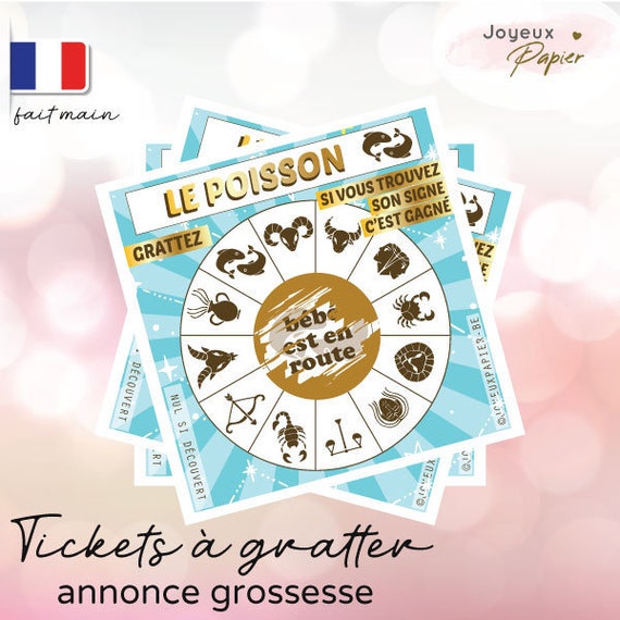 Annonce Grossesse Originale Carte A Gratter Ticket Astro Bebe Etsy