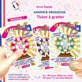 Original pregnancy announcement scratch card, the million astro ticket, you're going to be an aunt, uncle, grandpa, grandma... baby is on the way, grandparents product logo