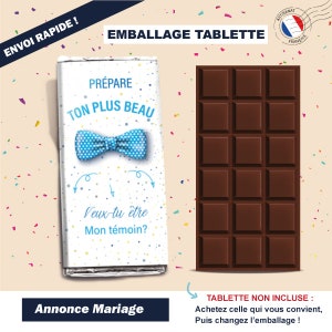 Embalaje de barra de chocolate, solicitud de testigo de boda, esquema de papel, envío rápido, regalo sorpresa, quiero que seas mi dama de honor testigo