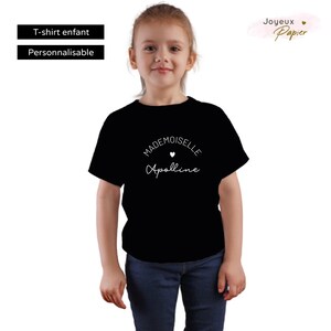 Minimalist customizable child's t-shirt personalized first name 6 sizes girl boy custom tshirt in France, artisanal fast delivery image 3