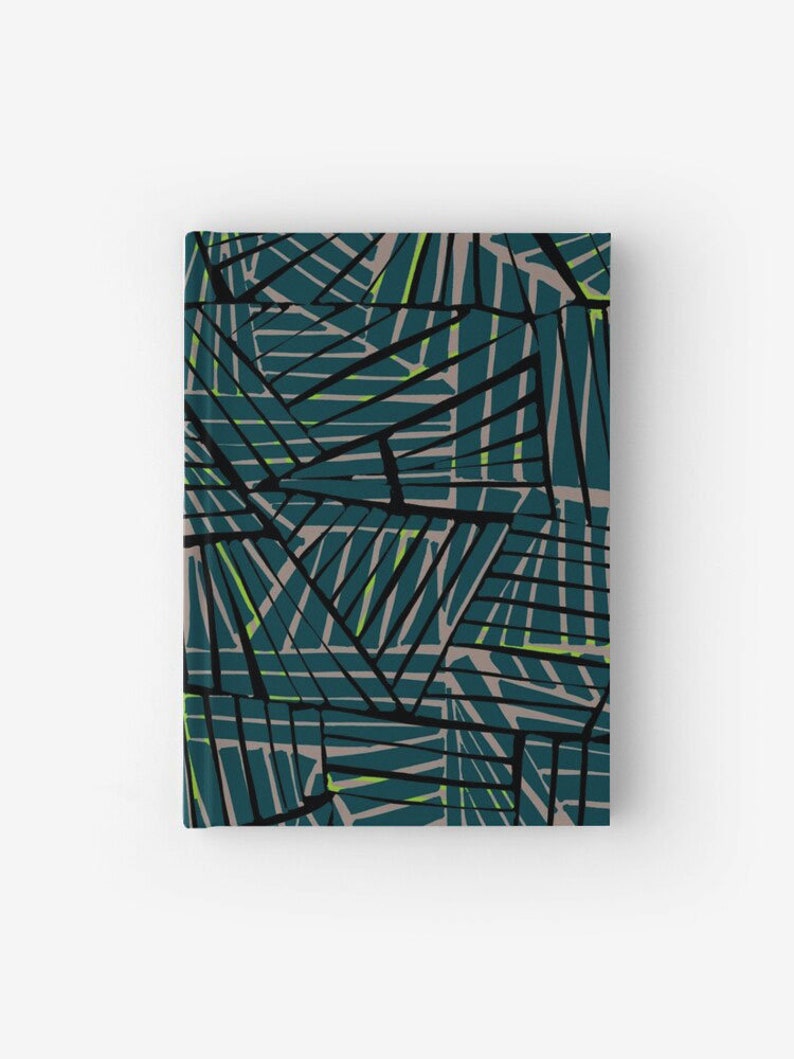 A5 Notebook, Hard Cover Notebook, planner notebook, a5 journal, diary notebook, lined & plain notebook, art journal, Abstract Peak Pattern image 1