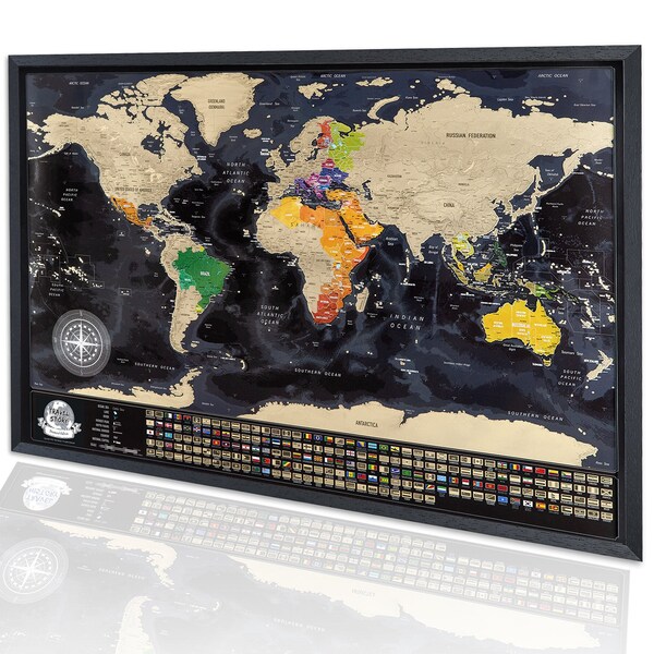 Couple World Map Scratch Map Etsy