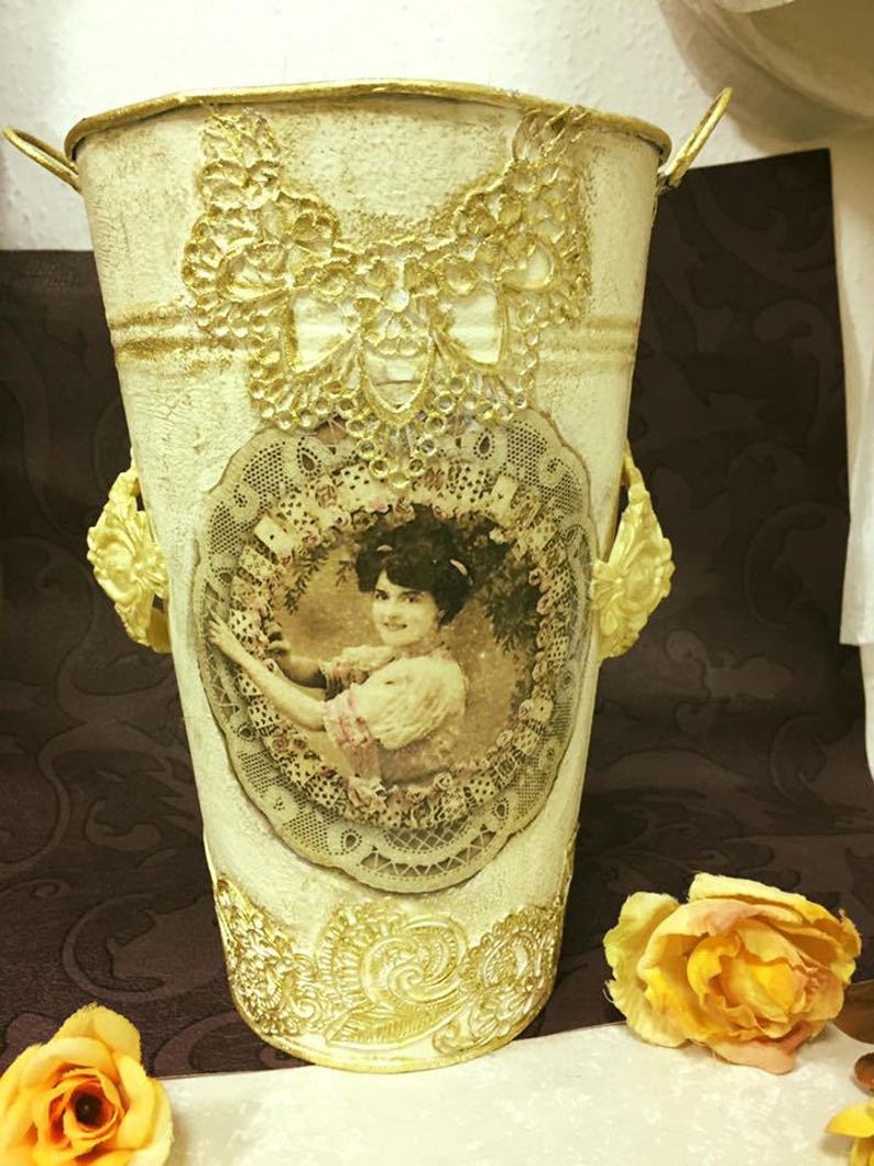 Metal Vase or Umbrella Holder. Etsy