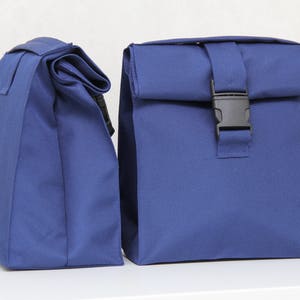 Blue Lunch bag for women lunch bag insulated lunch bag kids lunch bag school lunch bag adults snack bag Sandwich bag picnic bag tote image 5