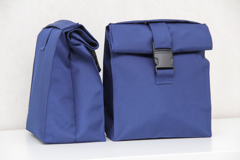 Blue Lunch bag for women lunch bag insulated lunch bag kids lunch bag school lunch bag adults snack bag Sandwich bag picnic bag tote image 5