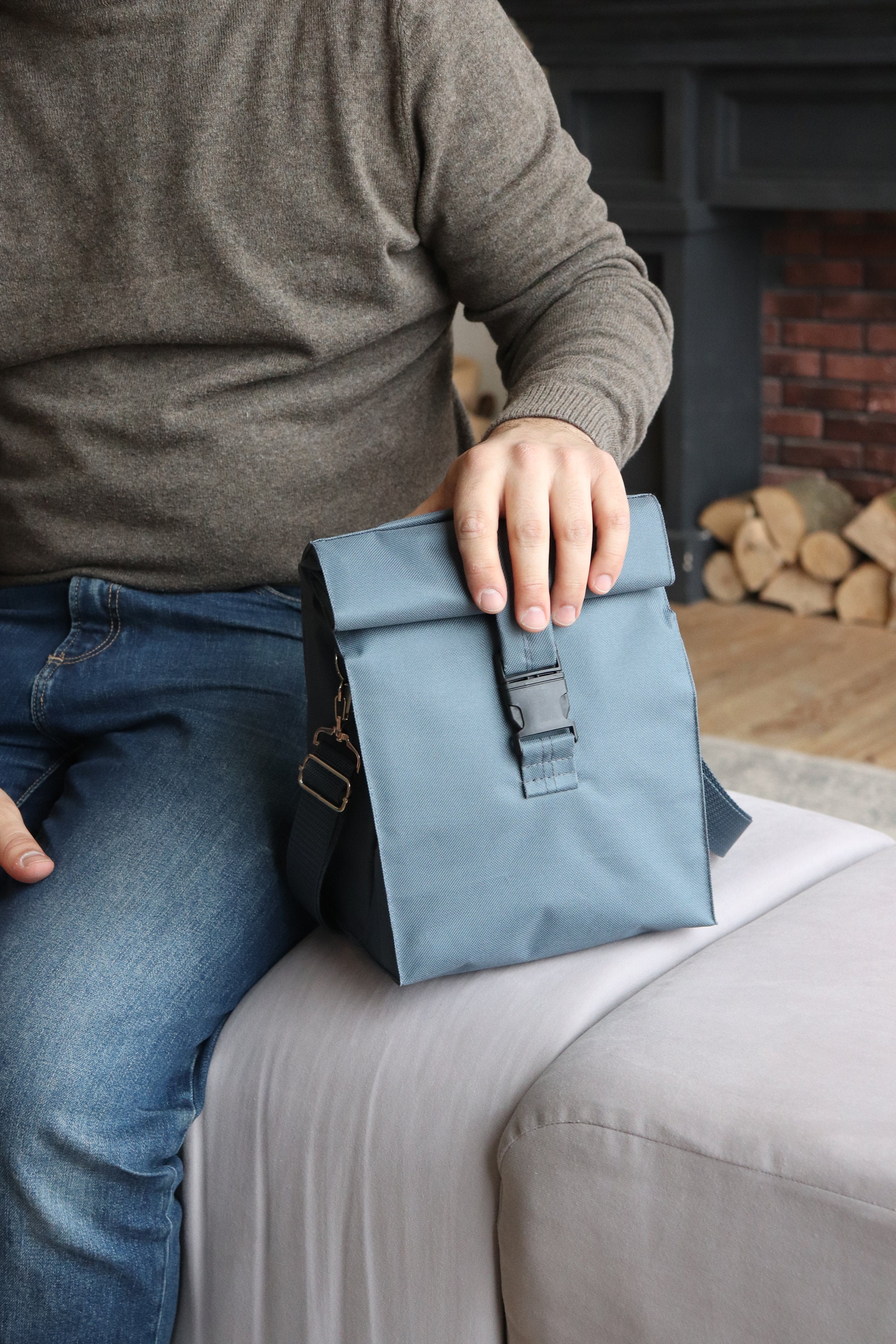 Lunch Bag With Strap Lunch Bag Insulated Picnic Lunch Bag Man Etsy