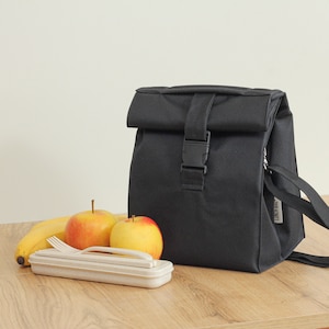 Lunchbag mit Trageriemen Lunch bag isoliert picknick lunch bag Frauen Lunch bag für Frauen Lunch bag Erwachsene schwarze Tasche bestes Weihnachtsgeschenk