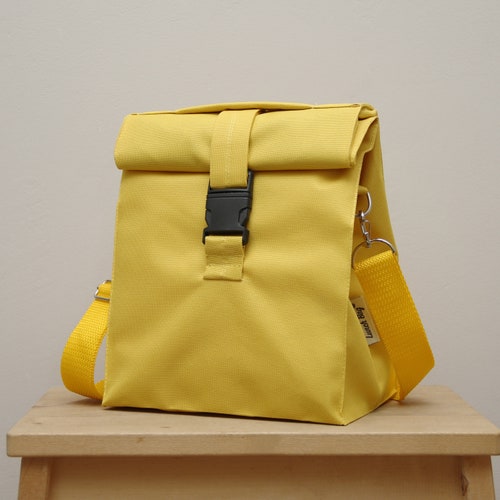 Lunch Bag With Strap Lunch Bag Insulated Yellow Lunch Bag Men Etsy