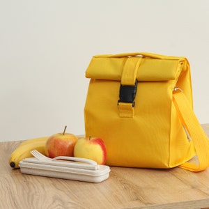 lunch bag with strap Lunch bag insulated yellow lunch bag men lunch bag for women lunch bag adult bag lunch bag for woman valentine gift