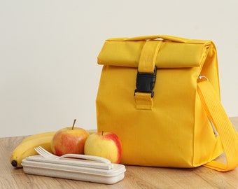 lunch bag with strap Lunch bag insulated yellow lunch bag men lunch bag for women lunch bag adult bag lunch bag for woman valentine gift