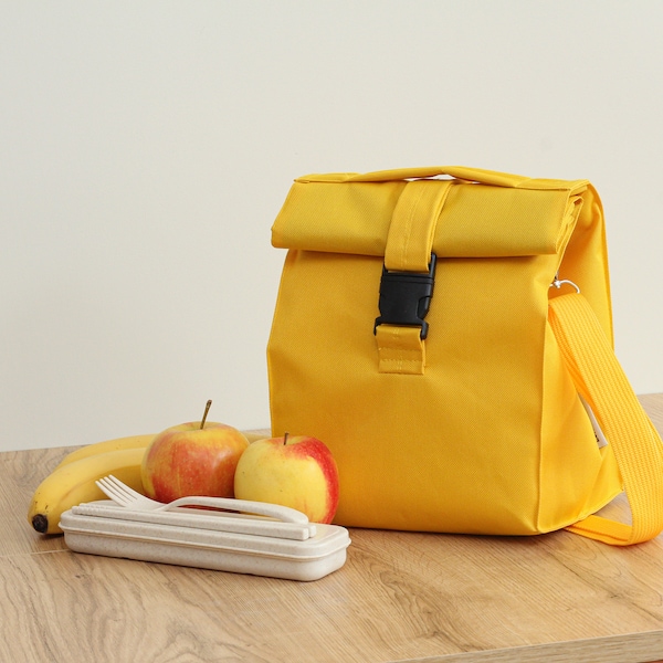 lunch bag with strap Lunch bag insulated yellow lunch bag men lunch bag for women lunch bag adult bag lunch bag for woman valentine gift
