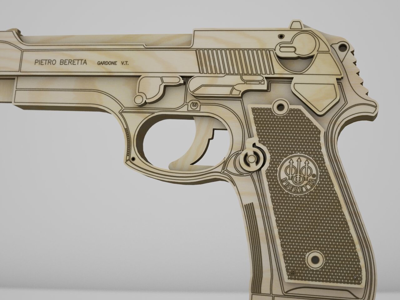 Beretta 92 Rubber band Gun laser cut vector file Laser cut Etsy