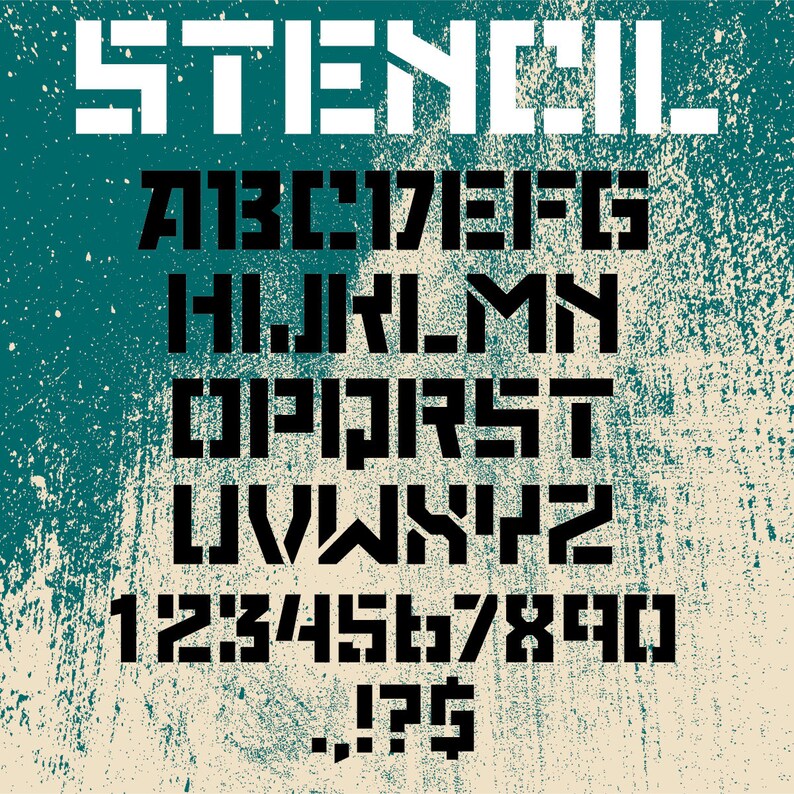 Download Army font svg Stencil svg STENCIL Letters EPS Stencil | Etsy