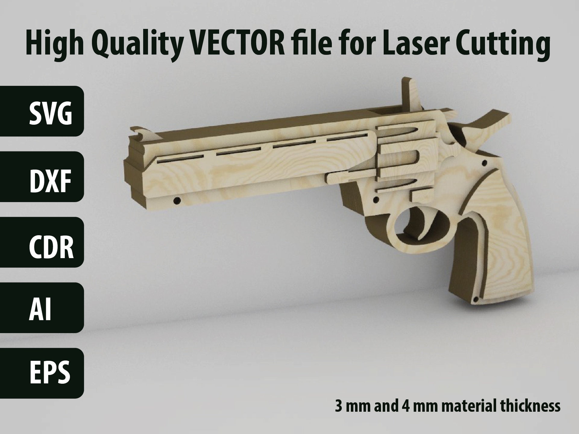 Rubber band Gun vector file for laser cut DXF Eps CDR Etsy