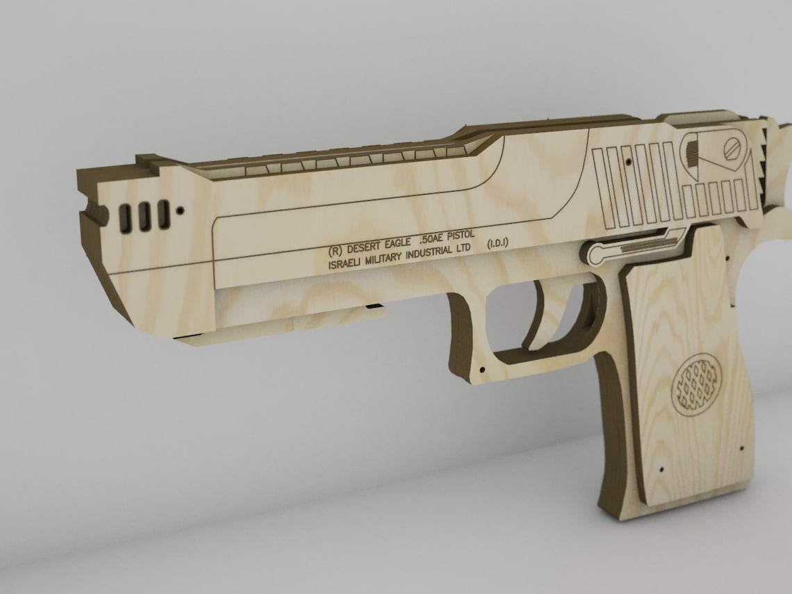Desert Eagle Rubber band Gun vector file for laser cut DXF Etsy