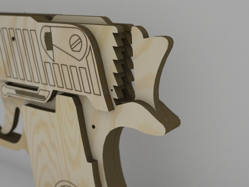 Desert Eagle Rubber band Gun vector file for laser cut DXF Etsy