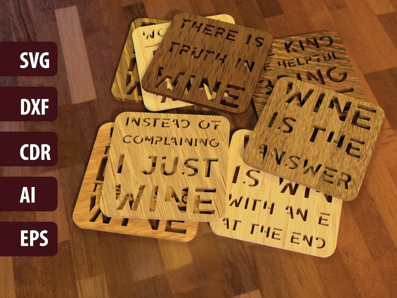 Download Wine coasters 1 with quotes Coaster Svg Designs Wine Svg ...
