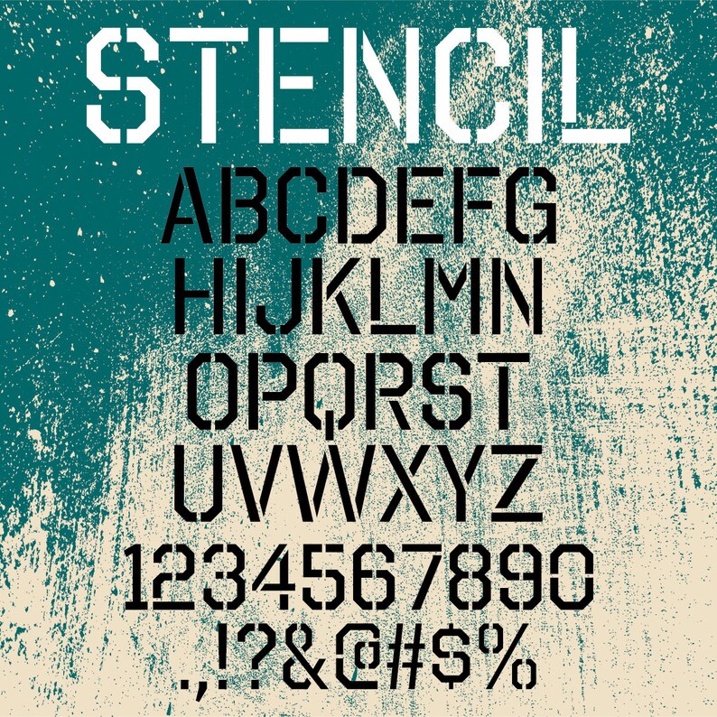 Download Army font svg Stencil svg STENCIL Letters EPS Stencil | Etsy