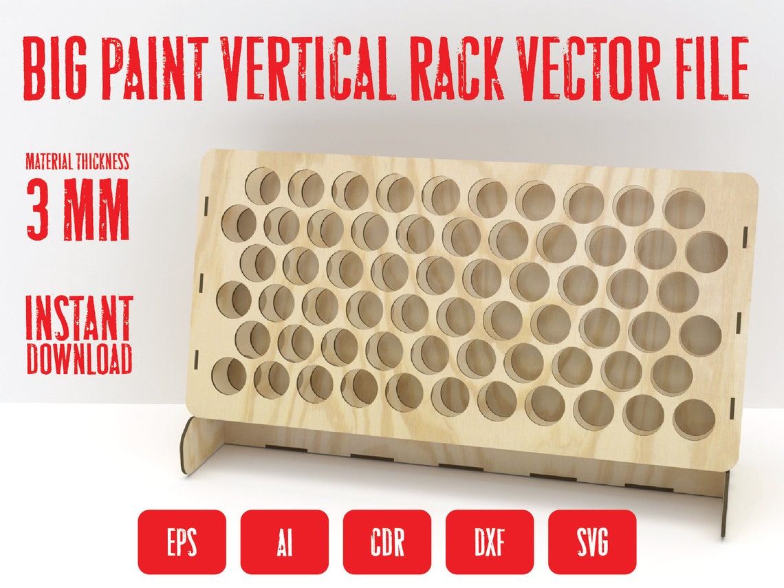 Vector file. BigVertical Paint rack. Modeller's paint Etsy