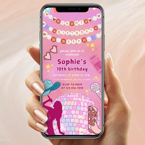 Birthday Invitation, In My Birthday Era Evite, Text Birthday Invite, Phone Eras Tour Invite, Friendship Bracelet Invitation Digital Template